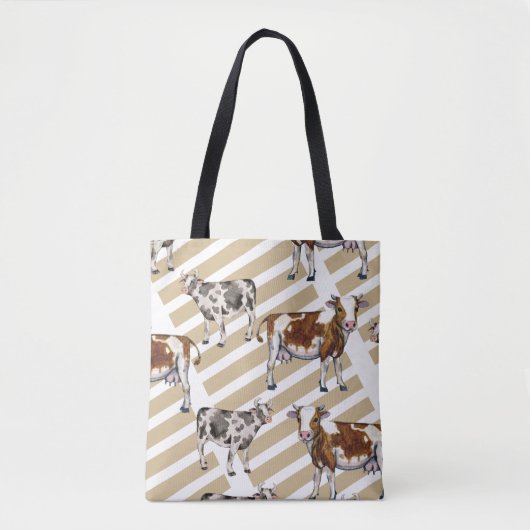 Monarch Koe Zwart Bont Tote Bag (Voorkant)