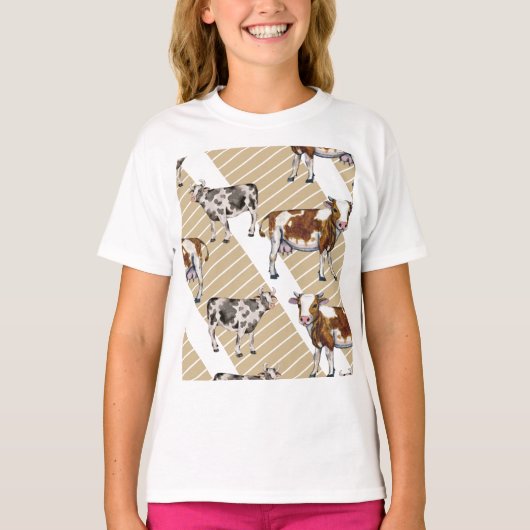 Monarch Koe Zwart Bontdier T-shirt (Voorkant)