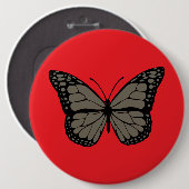 Monarch Majesteit Buttonnen – Levendige Vlindervle Ronde Button 6,0 Cm (Voorkant /achterkant)