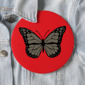 Monarch Majesteit Buttonnen – Levendige Vlindervle Ronde Button 6,0 Cm (In situ)