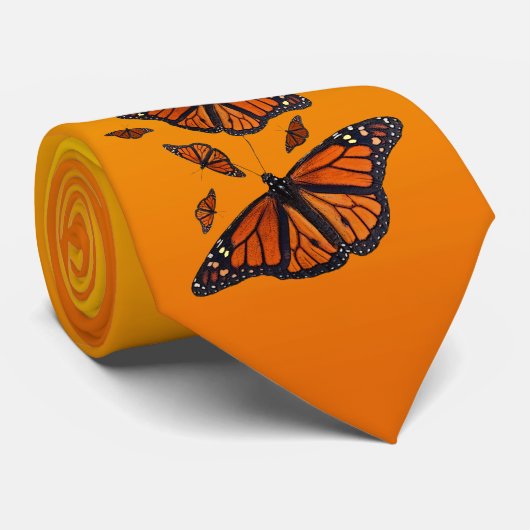 Monarch Medley-Stropdas (licht/donker Sinaasappel) Stropdas (Opgerold)