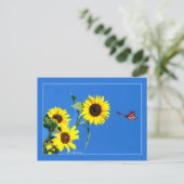 Monarch met geel en blauw briefkaart (Staand voorkant)