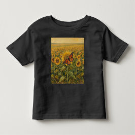 Monarch met zonnebloemen kinder shirts