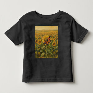 Monarch met zonnebloemen kinder shirts