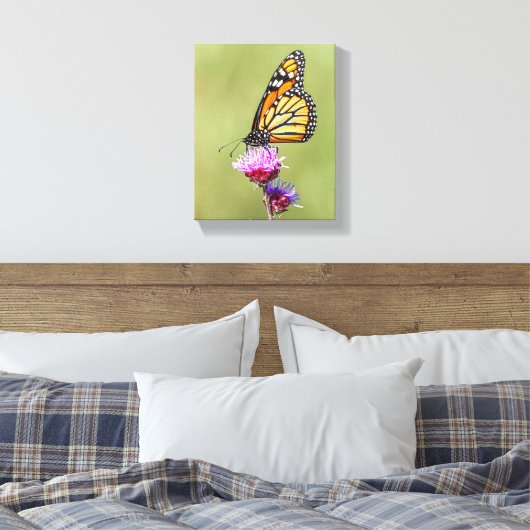 Monarch op Blazing Star Canvas Afdruk (Insitu (Slaapkamer))