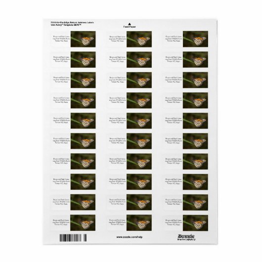 Monarch op een blad etiket (Full Sheet)