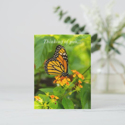 Monarch op Lantana Briefkaart (Staand voorkant)