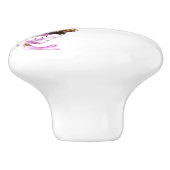 Monarch op lavendel keramische knop (Zijkant)