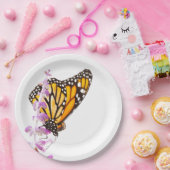 Monarch op lavendel papieren bordje (Feest)