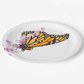 Monarch op lavendel papieren bordje (Gekanteld)