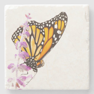 Monarch op lavendel stenen onderzetter