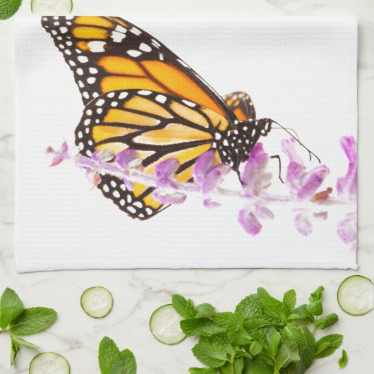 Monarch op lavendel theedoek (Gevouwen)