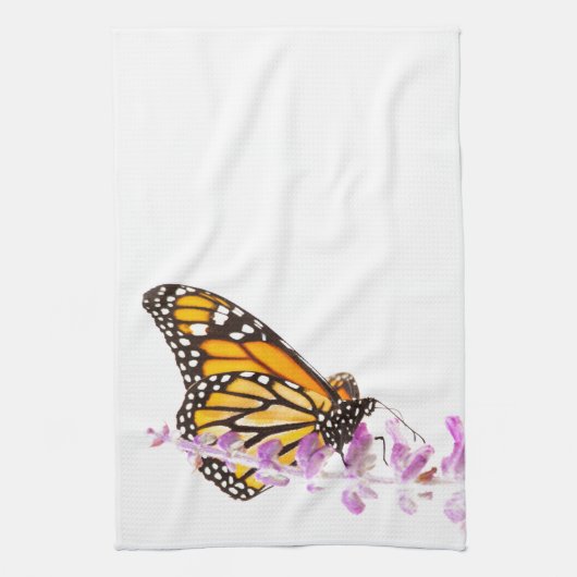 Monarch op lavendel theedoek (Verticaal)