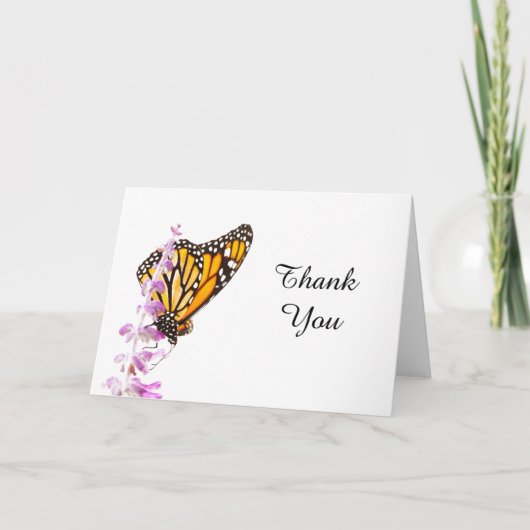 Monarch op lavender Hartelijk dank Bedankkaart (Voorkant)