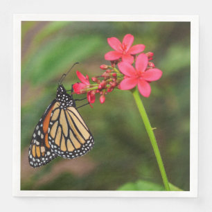 Monarch op Penta-bloemen Servet