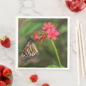 Monarch op Penta-bloemen Servet (Insitu)