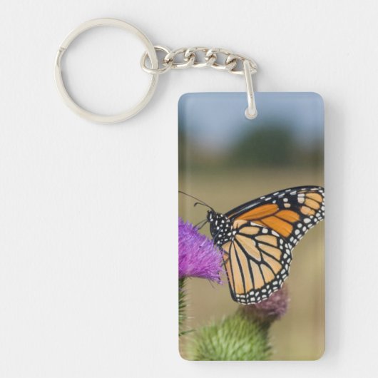 Monarch op weide Vederdistel Prairie Ridge Sleutelhanger (Voorkant)