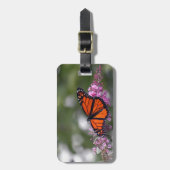 Monarch Oranje Butterfly Floral Foto Bagagelabel (Voorkant verticaal)
