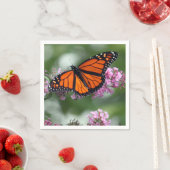 Monarch Oranje Butterfly Floral foto Servet (Insitu)