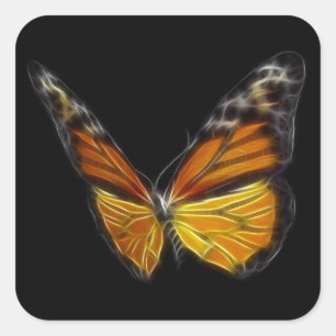 Monarch Oranje Butterfly Flying Insect Vierkante Sticker