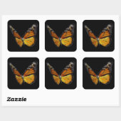 Monarch Oranje Butterfly Flying Insect Vierkante Sticker (Vel)
