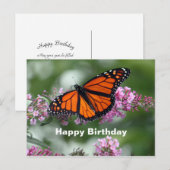 Monarch Oranje Vlinder Bloem Foto Verjaardag Briefkaart (Voorkant / Achterkant)