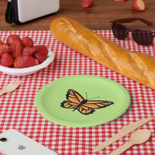 Monarch Oranje vlinder Papieren Bordje (Picknick)