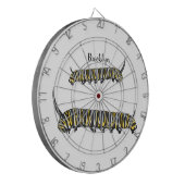 Monarch rups cartoonillustratie  dartbord (Voorkant Links)