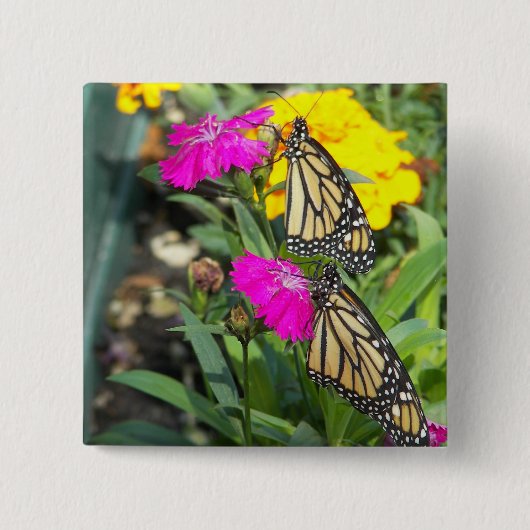 Monarch Twins #2-toets Vierkante Button 5,1 Cm (Voorkant)