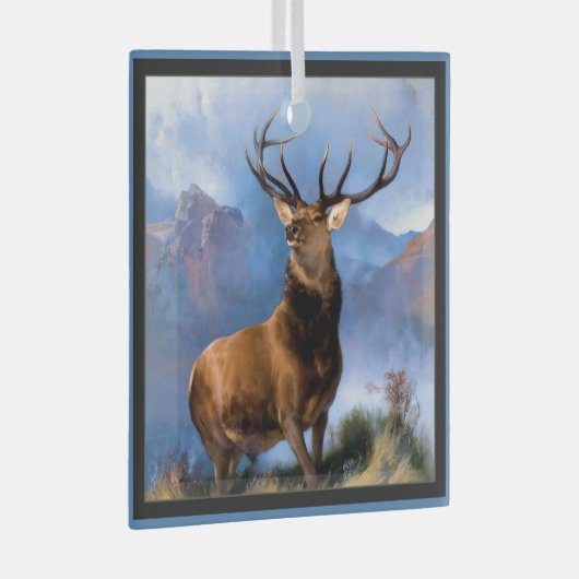 Monarch van het Glen Glass Ornament Buck Deer (Voorkant Rechts)
