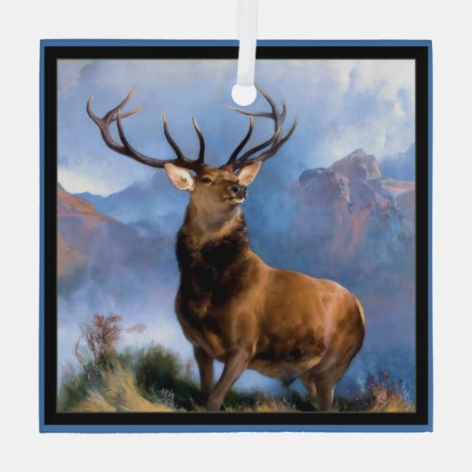 Monarch van het Glen Glass Ornament Buck Deer (Achterkant)