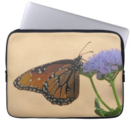 Monarch van Paarse ventilatorNatuur Fotovlinder Laptop Sleeve