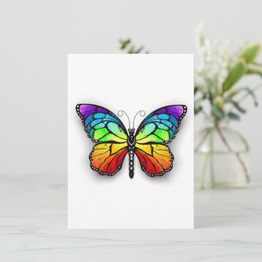 Monarch van regenboogvlinders aankondiging (Staand voorkant)