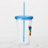 Monarch van regenboogvlinders acryl drinkbeker (Rechts)