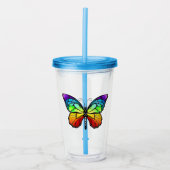 Monarch van regenboogvlinders acryl drinkbeker (Voorkant)