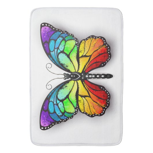 Monarch van regenboogvlinders badmat (Voorkant Verticaal)