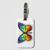 Monarch van regenboogvlinders bagagelabel (Voorkant (verticaal))