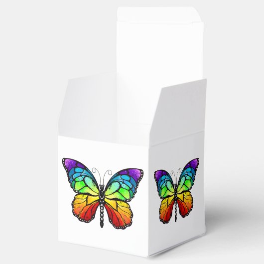 Monarch van regenboogvlinders bedankdoosjes (Geopend)