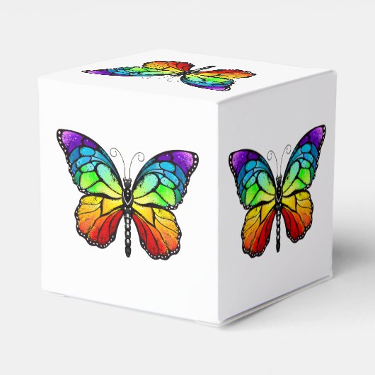 Monarch van regenboogvlinders bedankdoosjes (Achterkant)