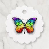 Monarch van regenboogvlinders bedankjes labels (Achterkant)