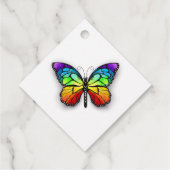 Monarch van regenboogvlinders bedankjes labels (Achterkant)