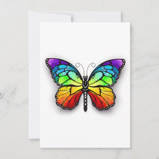 Monarch van regenboogvlinders bedankkaart (Voorkant)