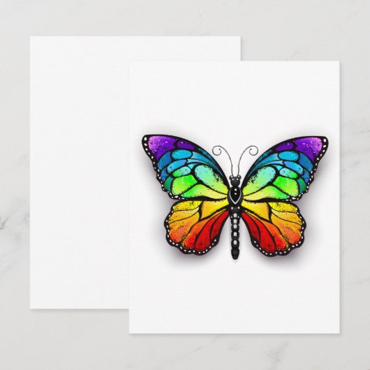 Monarch van regenboogvlinders bedankkaart (Voorkant / Achterkant)