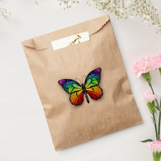 Monarch van regenboogvlinders bedankzakje (Gezegeld)