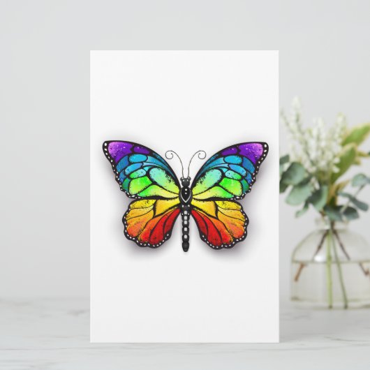 Monarch van regenboogvlinders briefpapier (Staand voorkant)