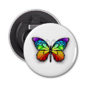 Monarch van regenboogvlinders button flesopener (Voorkant)