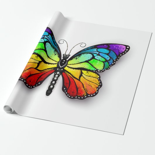 Monarch van regenboogvlinders cadeaupapier (Uitgerold)