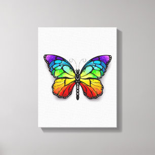 Monarch van regenboogvlinders canvas afdruk