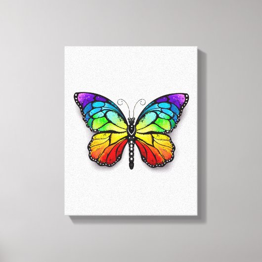 Monarch van regenboogvlinders canvas afdruk (Voorkant)