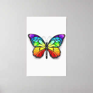 Monarch van regenboogvlinders canvas afdruk